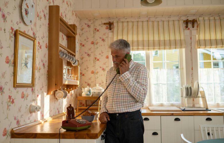 Senior receiving suspicious phone call